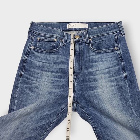 SOLD-AYR The Pop Jeans in Bomba Straight Leg Cropped Frayed Hem High Rise Sz 29S - Picture 8 of 12